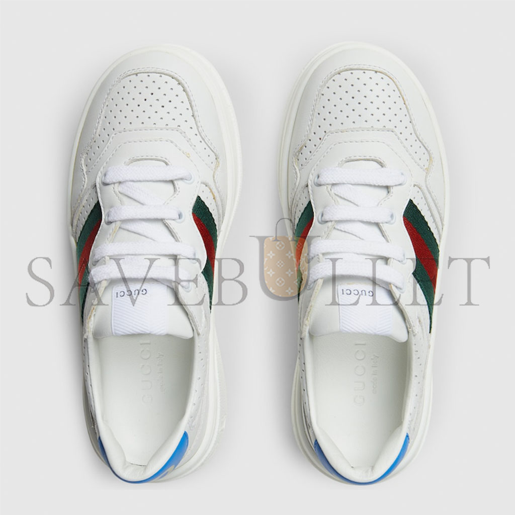 GUCCI CHILDREN'S LEATHER TRAINER WITH WEB 702916 